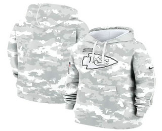 Women's Kansas City Chiefs Arctic Camo 2024 Salute to Service Club Fleece Pullover Hoodie