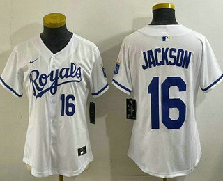 Women's Kansas City Royals #16 Bo Jackson White Limited Jersey