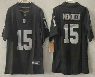Women's Las Vegas Raiders #15 Fernando Mendoza Limited FUSE Black Vapor Jersey