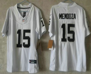 Women's Las Vegas Raiders #15 Fernando Mendoza Limited FUSE White Vapor Jersey