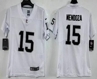 Women's Las Vegas Raiders #15 Fernando Mendoza Limited White Vapor Jersey