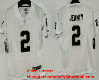 Women's Las Vegas Raiders #2 Ashton Jeanty Limited White Vapor Jersey