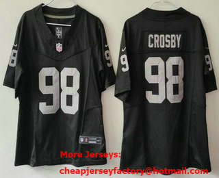 Women's Las Vegas Raiders #98 Maxx Crosby Limited Black FUSE Vapor Jersey