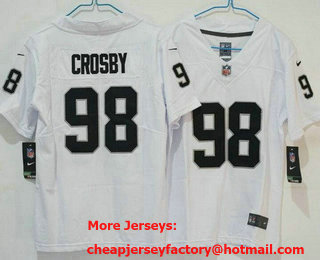 Women's Las Vegas Raiders #98 Maxx Crosby Limited White Vapor Jersey
