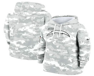 Women's Los Angeles Chargers Arctic Camo 2024 Salute to Service Club Fleece Pullover Hoodie