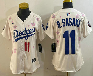 Women's Los Angeles Dodgers #11 Roki Sasaki Cream 2025 Tokyo Series Limited Jersey