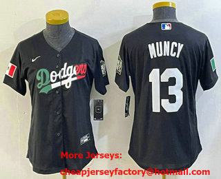 Women's Los Angeles Dodgers #13 Max Muncy Black Mexico 2020 World Series Cool Base Nike Jersey