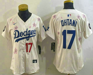Women's Los Angeles Dodgers #17 Shohei Ohtani Cream 2025 Tokyo Series Cool Base Jersey