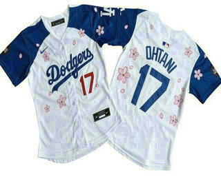 Women's Los Angeles Dodgers #17 Shohei Ohtani White Blue 2025 Tokyo Series Limited Jersey
