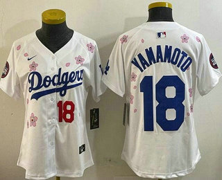 Women's Los Angeles Dodgers #18 Yoshinobu Yamamoto White 2025 Tokyo Series Limited Jersey
