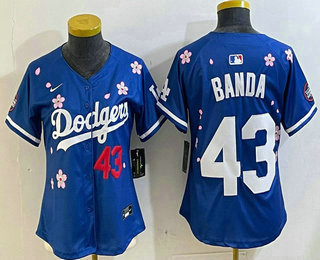 Women's Los Angeles Dodgers #43 Anthony Banda Blue 2025 Tokyo Series Limited Jersey