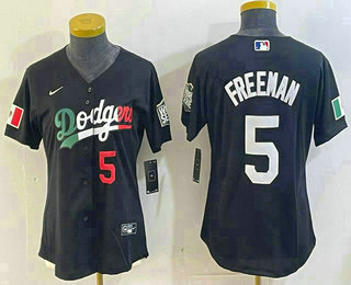Women's Los Angeles Dodgers #5 Corey Seager Number Black Mexico 2020 World Series Cool Base Nike Jersey