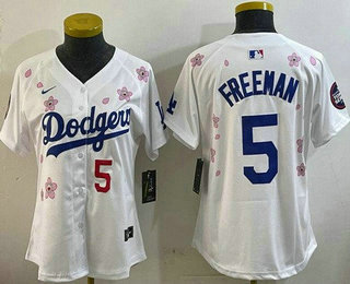 Women's Los Angeles Dodgers #5 Freddie Freeman White 2025 Tokyo Series Limited Jersey