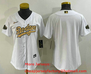 Women's Los Angeles Dodgers Blank White 2022 All Star Stitched Cool Base Nike Jersey