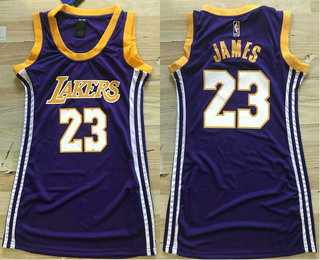Women's Los Angeles Lakers #23 LeBron James New Purple 2018-2019 Nike Swingman NBA Jersey