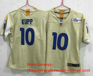 Women's Los Angeles Rams #10 Cooper Kupp Cream 2020 NEW Vapor Untouchable Stitched NFL Nike Limited Jersey
