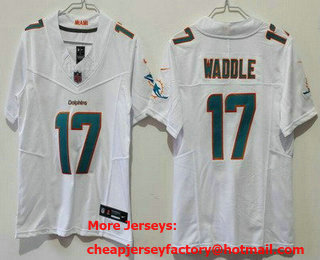 Women's Miami Dolphins #17 Jaylen Waddle Limited White FUSE Vapor Jersey