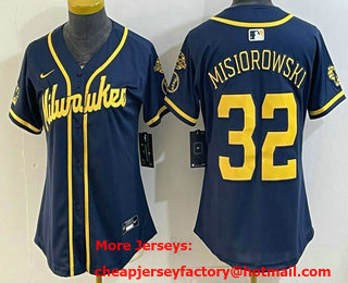 Women's Milwaukee Brewers #32 Jacob Misiorowski Navy Limited Jersey