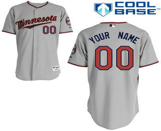 Women's Minnesota Twins Gray MLB Road Cool Base Customized Jersey