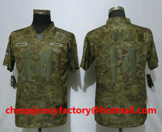 Women's Minnesota Vikings #14 Stefon Diggs 2018 Camo Salute to Service Stitched NFL Nike Limited Jersey
