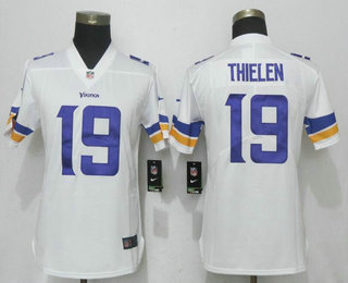 Women's Minnesota Vikings #19 Adam Thielen White 2017 Vapor Untouchable Stitched NFL Nike Limited Jersey