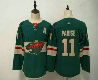 Women's Minnesota Wild #11 Zach Parise Green 2017-2018 Hockey Stitched NHL Jersey