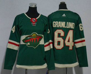 Women's Minnesota Wild #64 Mikael Granlund Green 2017-2018 Hockey Stitched NHL Jersey