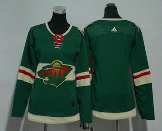 Women's Minnesota Wild Blank Green 2017-2018 Hockey Stitched NHL Jersey