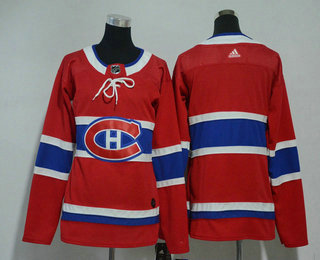 Women's Montreal Canadiens Blank Red 2017-2018 Hockey Stitched NHL Jersey