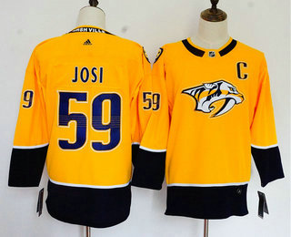 Women's Nashville Predators #59 Roman Josi Yellow Witch C Patch Home 2017-2018 Hockey Stitched NHL Jersey
