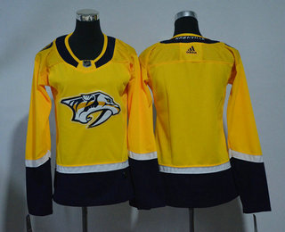 Women's Nashville Predators Blank Yellow Home 2017-2018 Hockey Stitched NHL Jersey