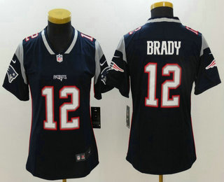 Women's New England Patriots #12 Tom Brady Navy Blue 2017 Vapor Untouchable Stitched NFL Nike Limited Jersey