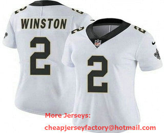 Women's New Orleans Saints #2 Jameis Winston Limited White Vapor Jersey