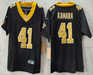 Women's New Orleans Saints #41 Alvin Kamara Limited FUSE Black Vapor Jersey