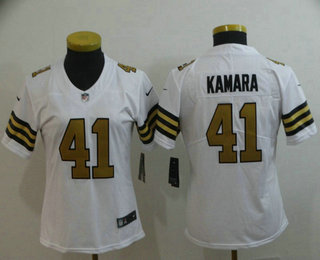 Women's New Orleans Saints #41 Alvin Kamara White 2016 Color Rush Stitched NFL Nike Limited Jersey