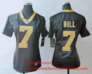 Women's New Orleans Saints #7 Taysom Hill Black 2017 Vapor Untouchable Stitched NFL Nike Limited Jersey
