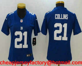 Women's New York Giants #21 Landon Collins Royal Blue 2017 Vapor Untouchable Stitched NFL Nike Limited Jersey