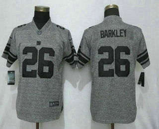 Women's New York Giants #26 Saquon Barkley Nike Gray Gridiron 2018 Vapor Untouchable NFL Gray Limited Jersey