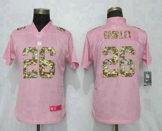 Women's New York Giants #26 Saquon Barkley Pink Camo Fashion 2019 Vapor Untouchable Stitched NFL Nike Limited Jersey