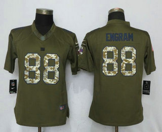 Women's New York Giants #88 Evan Engram Green Salute To Service Stitched NFL Nike Limited Jersey