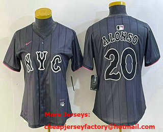 Women's New York Mets #20 Pete Alonso Grey 2024 City Connect Cool Base Stitched Jersey