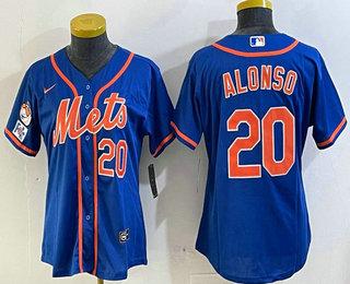 Women's New York Mets #20 Pete Alonso Number Royal 2025 Spring Training Cool Base Stitched Jersey