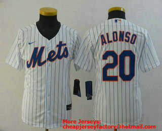 Women's New York Mets #20 Pete Alonso White Stitched MLB Cool Base Nike Jersey