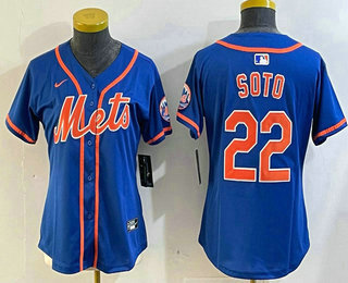 Women's New York Mets #22 Juan Soto Royal Limited Stitched Jersey