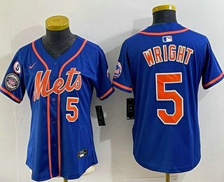 Women's New York Mets #5 David Wright Blue 2025 Hall Of Fame Limited Jersey