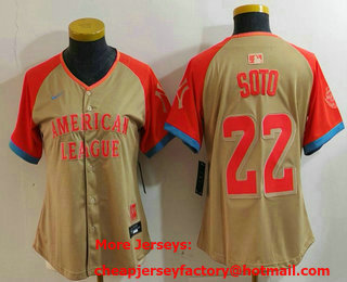 Women's New York Yankees #22 Juan Soto Cream 2024 All Star Limited Stitched Jersey