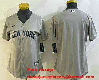 Women's New York Yankees Blank Gray Field of Dreams Cool Base Jersey