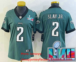 Women's Philadelphia Eagles #2 Darius Slay Jr Limited Green Super Bowl LVII Vapor Jersey