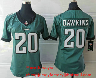 Women's Philadelphia Eagles #20 Brian Dawkins Midnight Green 2018 Vapor Untouchable Stitched NFL Nike Limited Jersey