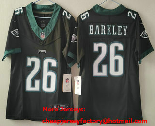 Women's Philadelphia Eagles #26 Saquon Barkley Limited Black FUSE Vapor Jersey